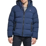 Tommy Hilfiger Men's Quilted Hooded Puffer Jacket, Navy, M