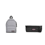 EASTPAK Orbit Petit Sac à Dos, 34 cm, 10 L, Gris (Sunday Grey) & DOUBLE BENCHMARK Trousse, 27 L - Black (Noir)