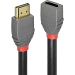 Rallonge Lindy hdmi Fiche mâle hdmi-a, Prise femelle hdmi-a 1.00 m anthracite, noir, rouge 36476 4K uhd, contacts dorés