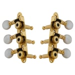 Grover 608G Sta-Tite Mini 3-On-A-Plate Guitar Machine Heads, 3+3 - Gold