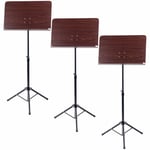 3x Pupitre Support Musique Partition Tripode Optique Bois Ajustable Plegable Set