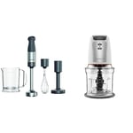 Kenwood HBM60.007GY Mixeur Blender Gris & CHP61.100WH, Mini Hachoir 500 W, Bol de 0,8 L, Blanc