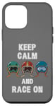 Coque pour iPhone 12 mini Casques rétro vintage, Go Kart Car Racing, Keep Calm & Race On