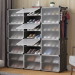 Armoire à Chaussures, Boîte à Chaussures, diy Meuble à Chaussures en Plastique Faite de modules, Étagère à Chaussures 24 Cubes Meuble de Rangement