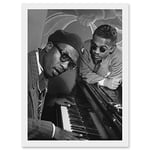 Artery8 Vintage Photo Music Jazz Legend Thelonious Monk Piano Black & White A4 Artwork Framed Wall Art Print