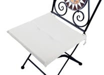 VERDELOOK Coussin de chaise carré anti-taches avec lacets pour une assise confortable Blanc