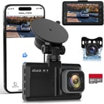 Abask ZDX35 4K+1080P WiFi bilkamera med DashCam-appkontroll Infraröd nattseende parkeringsövervakning