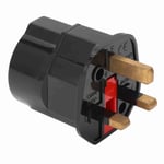 2 Pin To 3 Pin Plug Adapter Good Protection EU To UK Plug Brass Post