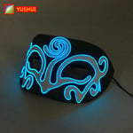 Halloween 10 väriä LED Neon El Wire Mask Cosplay Luminous Fox Mask Tanssijuhlamekko Asusteet