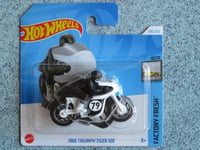 Hot Wheels H4K 190 1966 TRIUMPH TIGER 100 bike white 2024 190 K Case New Casting