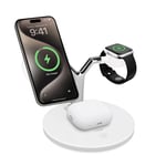 Station de charge 3 en 1 iPhone 15W, Apple Pods, Apple Watch LinQ Blanc