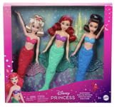 Disney Princess Ariel & Sisters Mermaid Fashion Doll 3pk Glitter Toy New W Box