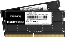 RAM DDR5 48GB (2x24GB) 5600MHz CL45 - Mémoire RAM Overclocking Gaming pour Ordinateur Portable.[V309]