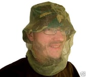 NATO MOSQUITO MIDGE HEAD NET compact mos hat mesh camping fishing olive