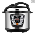 SOGA Stainless Steel Electric Pressure Cooker 10L Nonstick 1600W - Benchtop Cooking - ElectricPressureCooker10L