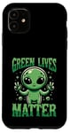 Coque pour iPhone 11 Alien Lovers Green Lives Matter: Célébrez l'inconnu