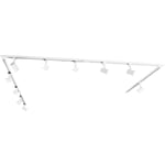 Jeana - Système sur rail spot luminaire plafond, plafonnier compatible pour led - 10 lumière - l 476 cm - Blanc - Moderne - éclairage intérieur