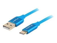 Lanberg Premium - Usb-Kabel - 24 Pin Usb-C (Hane) Till Usb (Hane) - Usb 2.0 - 1 M - Blå