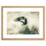 Wee Blue Coo Sport Surfing Surf Surfer Spray Wave Ocean Sea Framed Wall Art Print