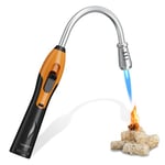 YZLighter Briquet Allume Gaz Rechargeable Briquet Allume Feu Gaz Briquet Long Allume Bougies Briquet Tempête avec Flamme Briquet Chalumeau pour Barbecue,Gazinière,Bois,Cuisine,Camping(sans Gaz)