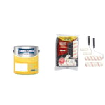 Johnstone's - Kitchen Paint - Brilliant White - Matt Finish - Grease & Stain Resistant & Fit For The Job 7 piece Emulsion Paint Roller Set, 2x 9 inch & 2x Mini Paint Rollers, Frames & Paint