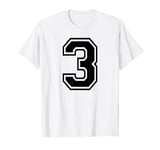 Number 3 Sports Jersey Player Uniform Number 3rd Birthday T-Shirt