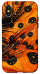 Coque pour iPhone X/XS Orange Abstrait Polka Dots Fly Fishing Apparel with Black