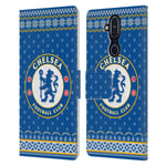 CHELSEA FOOTBALL CLUB CHRISTMAS JUMPER LEATHER BOOK FLIP CASE FOR NOKIA PHONES