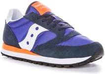 Saucony Jazz Original Nylon Suede 80s Retro Trainer Navy Orange Mens UK 6 - 12