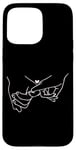 Coque pour iPhone 15 Pro Max Art minimaliste tenant les mains pour elle et lui