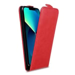 Coque pour Apple iPhone 13 PRO MAX en ROUGE CERISE Housse de protection Étui au design flip en similicuir lisse - Neuf