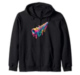 Dripping Paint Art Didgeridoo Yidaki Musician Zip Hoodie