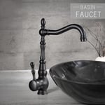 Robinet de Lavabo Retro - Mitigeur - Bassin Robinet - avec bec Haut - Bronze huilé - JULLYBATHEVY