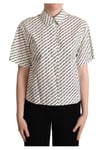 Dolce & Gabbana WoMens White Dotted Collared Blouse Shirt - Black/White material_cotton - Size IT 42 (Womens)