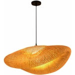 Umnuou - led BarcelonaLed Lampe de plafond en osier naturel vintage avec culot E27 abat-jour en rotin bambou pour salle à manger, cuisine, salon-40cm