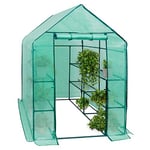 WOLTU Walk-in Garden Greenhouse, 143x143x195cm, Removable PE Cover semi-translucent 130gsm, Waterproof, resistant to Rain And Snow, Multipurpose Greenhouse, Plant Shelter green