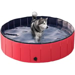 LYYJF Foldable Pet Pool Puppy Dog Swimming Pool Multiple Bath Tub Kids Shower Indoor Outdoor,Red,80 * 20CM