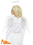 Adult Pure White Angel Set Nativity Christmas Fancy Dress Accessory Wings + Halo