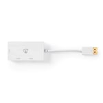 Displayport-adapter | DisplayPort Hane | DVI-D 24+1-Pin Hona / HDMI Hona / VGA hona 15p | 4K@60Hz | Guldplaterad | Omkopplingsb