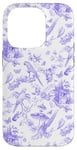 iPhone 14 Pro Lilac Toile Chinoiserie - Parrots Flowers Butterflies Birds Case