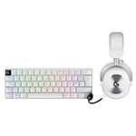 Logitech G Pro X 60 Lightspeed, Clavier Gaming sans Fil, mécanique Ultra Compact TKL 60% pour PC (AZERTY FR) + Pro X 2 Lightspeed Casque Audio Bluetooth - Blanc