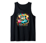 Splash Art Vintage Telephone Landline Dial Tank Top