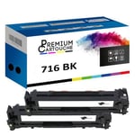 PREMIUM CARTOUCHE - x2 Toners - EP716 BK (CB540) (Noir) - Compatible pour Canon LBP 5050 n 5050 I-Sensys LBP-5050 n LBP-5050 MF 805