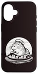 Coque pour iPhone 16 Mignon Capybara mangeant des sushis kawaii