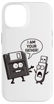 Coque pour iPhone 14 Disquette vers clé USB 90s 00s Ordinateur Drôle Geek Joke