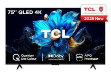 TCL 75P7K-UK 75" QLED 4K Ultra HD HDR Google TV (Google Assistant, BBC iPlayer, Dolby Atmos, Dolby Vision, HDR10+, 120Hz Game Accelerator, Motion Clarity，2025 New Model)