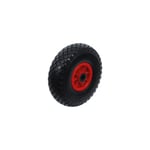 ROUE POUR DIABLE/CHARIOT DE TRANSPORT PU, ROUGE/NOIR 260 mm