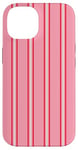 Coque pour iPhone 14 Rose Blanc Rouge Rayé Girly Esthétique Preppy Stripe