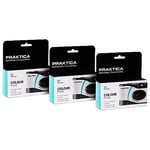 Praktica Disposable Cameras with Flash Single Use Camera - Pack of 3 for weddings, gatherings, travel & more