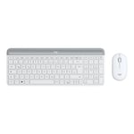 Logitech Slim Wireless Combo MK470 - sats med tangentbord och mus - QWERTZ - tysk - offwhite Inmatningsenhet